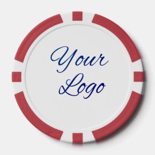 Lot De Jeton De Poker texte simple minimal ajoutez votre logo/dessin ici