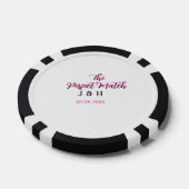 Lot De Jeton De Poker The perfect match pink black name date wedding cou (Simple)
