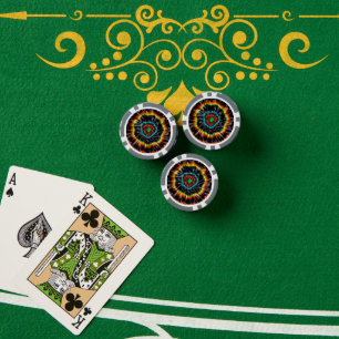 Lot De Jeton De Poker Tie Dye Opale Noir,