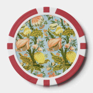Lot De Jeton De Poker Tissu damassé classique baroque floral fruit