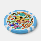 Lot De Jeton De Poker Tortue de mer Bébé heureux et mignonne personnage (Simple)