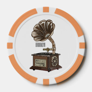 Lot De Jeton De Poker Tourne-disque dessin animé