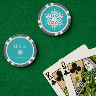 Lot De Jeton De Poker Tourneiges d'hiver en Turquoise