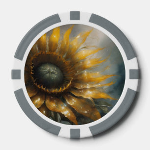 Lot De Jeton De Poker Tournesol Cosmique - Impression d'art numérique de