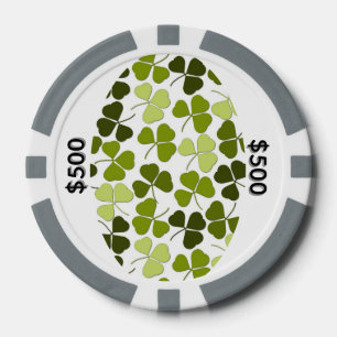 Lot De Jeton De Poker Trèfle vert dans une variété de nuances