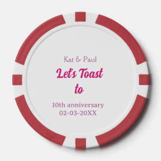 Lot De Jeton De Poker Trinquons à l'anniversaire de mariage 10ème nom ro