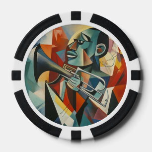 Lot De Jeton De Poker Trompettiste de jazz cubiste abstrait