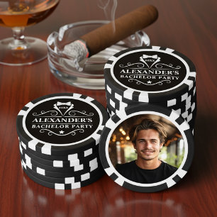 Lot De Jeton De Poker Tuxedo de soirée de célibataire Photo Noir
