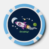 Lot De Jeton De Poker Un adorable vaisseau-fusée dans l'espace dessin an (Verso)