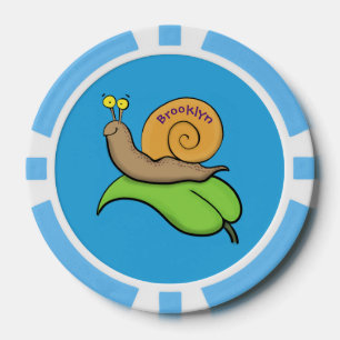 Lot De Jeton De Poker Un mignon escargot heureux sur une illustration d'