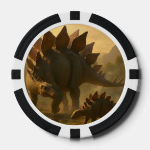 Lot De Jeton De Poker Un noble Stegosaurus adulte guide doucement ses je