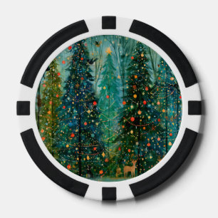 Lot De Jeton De Poker Un Noël en forêt enchantée de conte de fées