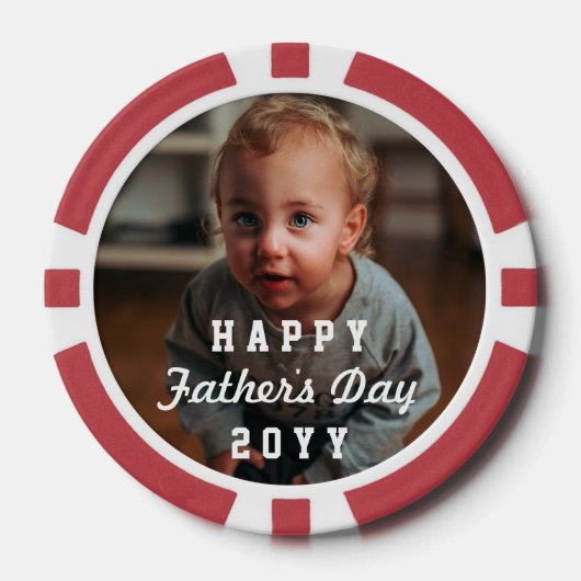 Lot De Jeton De Poker Unique Father's Day Gifts Custom Photo (Recto)
