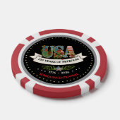 Lot De Jeton De Poker US 250th Anniversary Bold Black & Red Elegant (Simple)