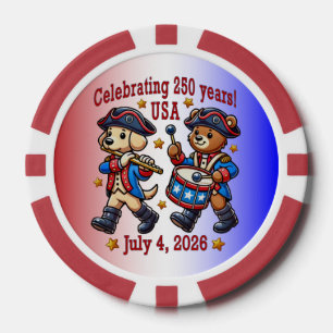 Lot De Jeton De Poker USA 250th Anniversary Souvenir - Patriotique