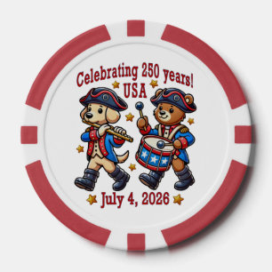 Lot De Jeton De Poker USA 250th Anniversary Souvenir - Patriotique