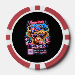 Lot De Jeton De Poker Vache à sucette America 250