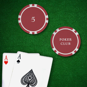 Lot De Jeton De Poker Valeur de jeu du tournoi personnalisé 5 rouge