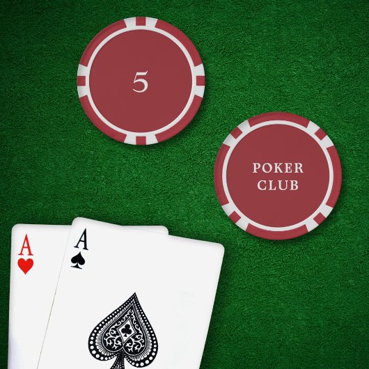 Lot De Jeton De Poker Valeur de jeu du tournoi personnalisé 5 rouge