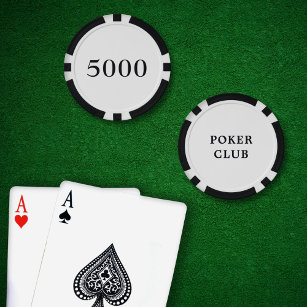 Lot De Jeton De Poker Valeur du jeu de tournoi personnalisé 5000 blanc