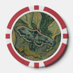 Lot De Jeton De Poker Van Gogh Grand Papillon de Nuit Vintage Art de la