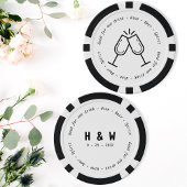 Lot De Jeton De Poker Ventilateur de boisson blanche noire moderne Champ