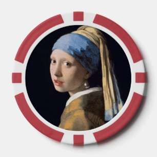 Lot De Jeton De Poker Vermeer Fille au Perle Fine Art