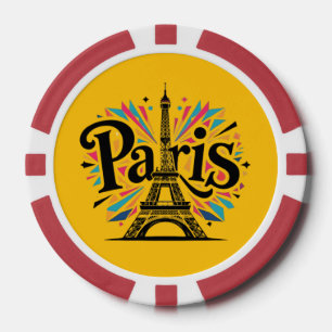 Lot De Jeton De Poker Ville de Lumière : Typographie audacieuse d'art pa