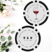 Lot De Jeton De Poker Vin rouge noir moderne Mariage 