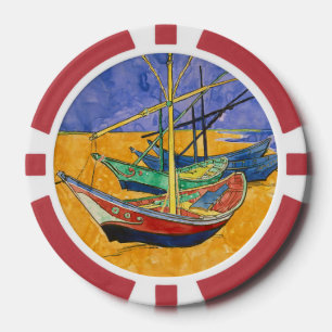 Lot De Jeton De Poker Vincent van Gogh - Bateaux de pêche sur la plage