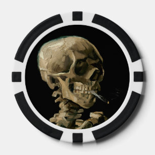 Lot De Jeton De Poker Vincent van Gogh - Crâne avec cigarette allumée