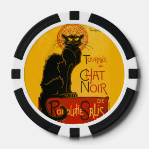 Lot De Jeton De Poker Vintage Chat Noir Art Nouveau Paris Cute Conversat
