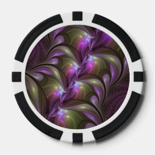 Lot De Jeton De Poker Violet Abstrait violet violet kaki fractal