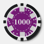 Lot De Jeton De Poker Violet monogrammé 1000 (Recto)