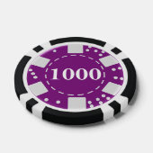 Lot De Jeton De Poker Violet monogrammé 1000 (Simple)