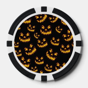 Lot De Jeton De Poker Visages d'Halloween effrayants