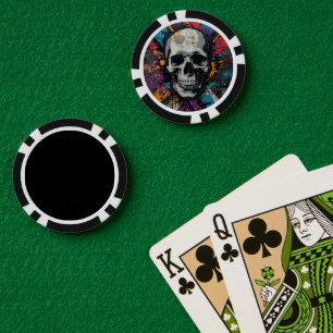 Lot De Jeton De Poker Vivid crâne Urban Graffiti