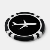 Lot De Jeton De Poker Vol en silhouette blanche JetLiner (Simple)