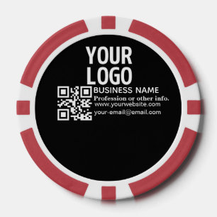 Lot De Jeton De Poker Votre logo avec code QR et texte modifiables 