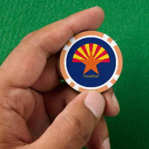 Lot De Jeton De Poker Votre texte personnalisé Arizona State Flag sur un