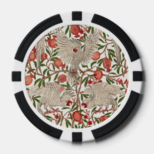 Lot De Jeton De Poker Walter Crane Cacatoès blanc Grenade rouge Art