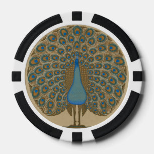 Lot De Jeton De Poker Walter Crane Vintage Or Peacock Art