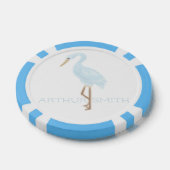 Lot De Jeton De Poker Watercolor Blue Crane (Simple)