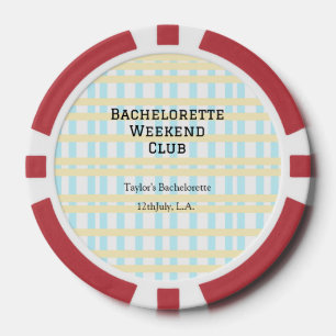 LOT DE JETON DE POKER WEEK-END CLUB RETRO EVE DE FILLE BLEU JAUNE DATE