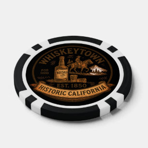Lot De Jeton De Poker Whiskeytown - Emblem Vintage historique de Califor