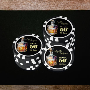 Lot De Jeton De Poker Whisky d'anniversaire 50 ans pour hommes vieillis