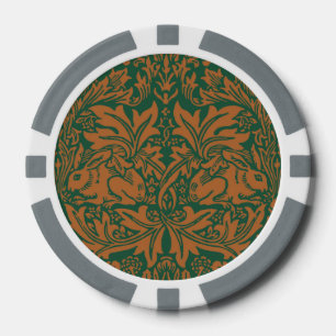 Lot De Jeton De Poker William Morris Frère Lapin Ambre Noir Motif