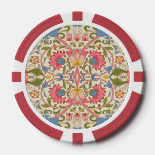 Lot De Jeton De Poker William Morris Lodden Motif Floral Pastel