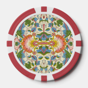 Lot De Jeton De Poker William Morris Loddon Blossom Motifs Floraux