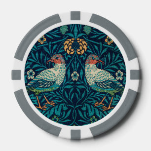 Lot De Jeton De Poker William Morris - Motif d'oiseaux et de fleurs